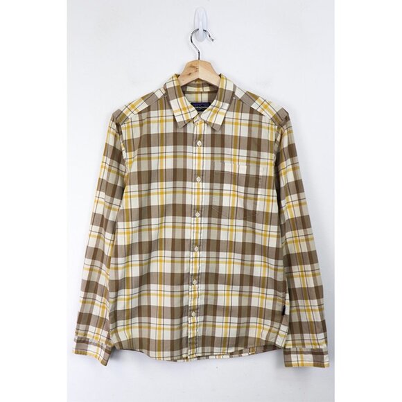 Patagonia Long-Sleeved Fezzman Shirt Plaid Button Down Wildlands El Cap Khaki XS - Picture 1 of 5